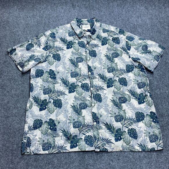 RedHead Other - RedHead Shirt Mens 3XL XXXL Green White Button Floral Fishing Outdoor Hawaiian